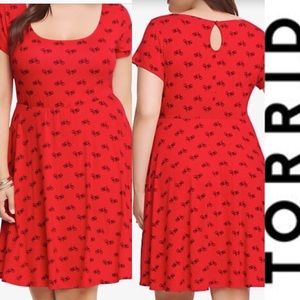Torrid Red Bicycle Jersey Knit Skater Dress